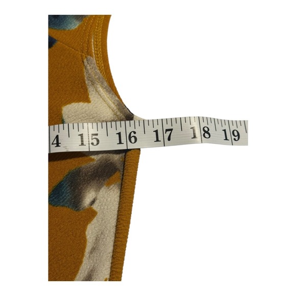 Gilli Floral Print Dress Mustard Yellow Fit & Flare Short Sleeve Dress Small - Picture 7 of 8